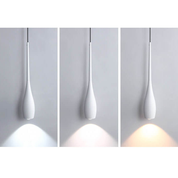 Moderner minimalistischer LED-Pendelleuchter aus Aluminium in Schwarz-Weiß mit einfarbigen Tropfen 