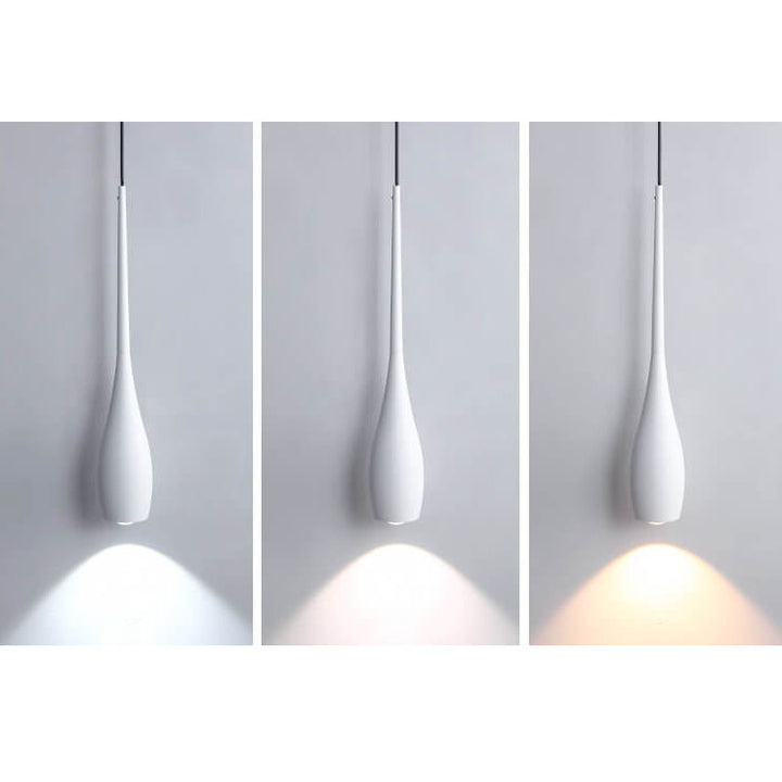 Moderner minimalistischer LED-Pendelleuchter aus Aluminium in Schwarz-Weiß mit einfarbigen Tropfen 