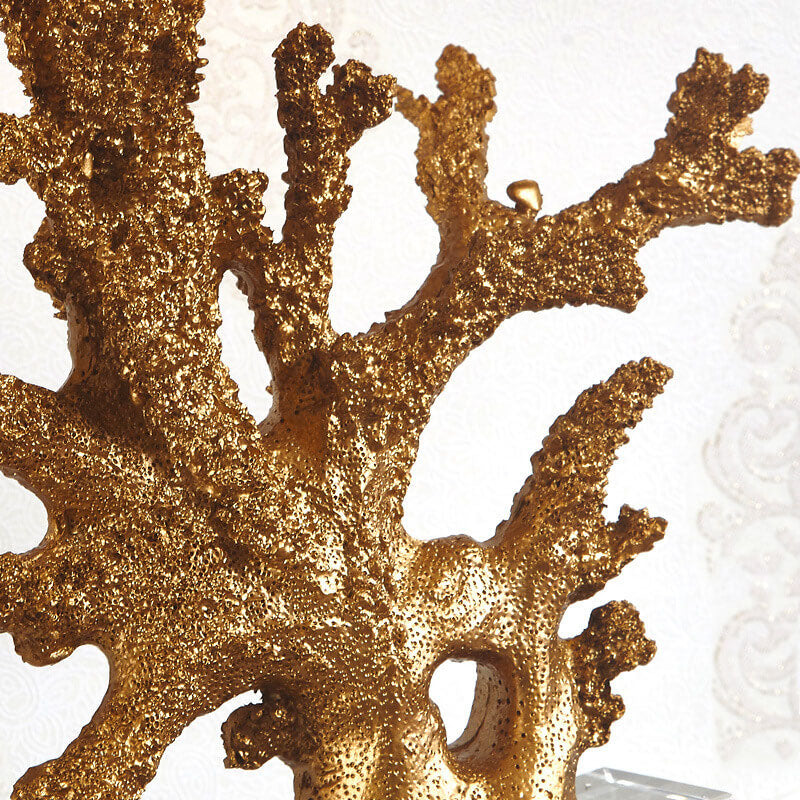 Modern Art Deco Linen Resin Crystal Coral Base 1-Light Table Lamp For Bedroom