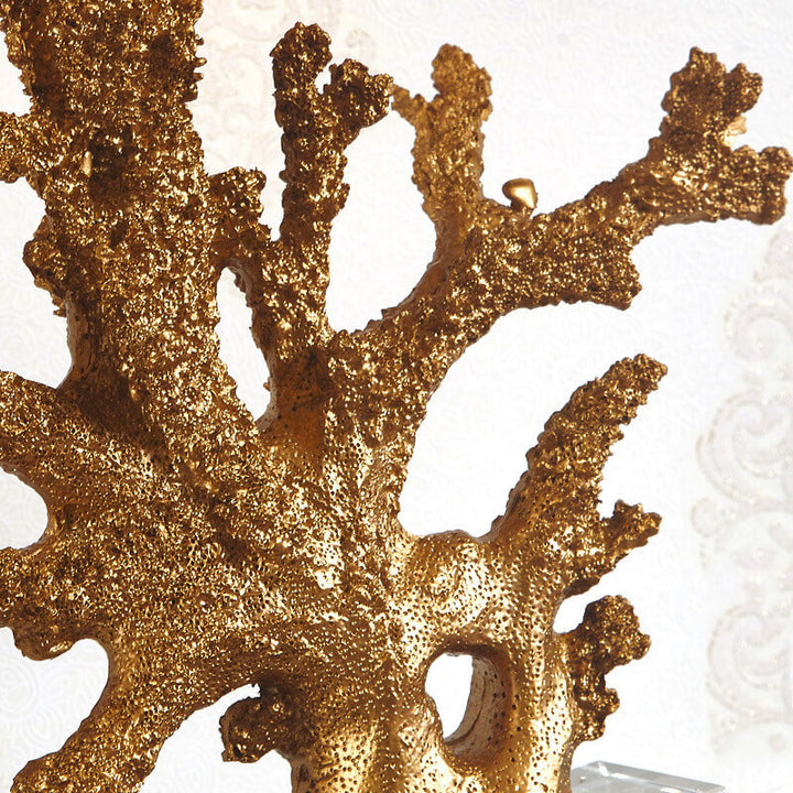 Modern Art Deco Linen Resin Crystal Coral Base 1-Light Table Lamp For Bedroom