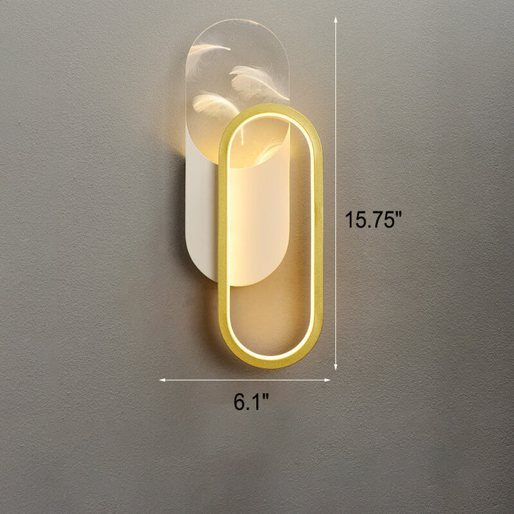 Leichte Luxus Feder Effekt Acryl geometrische LED Wandleuchte Lampe 