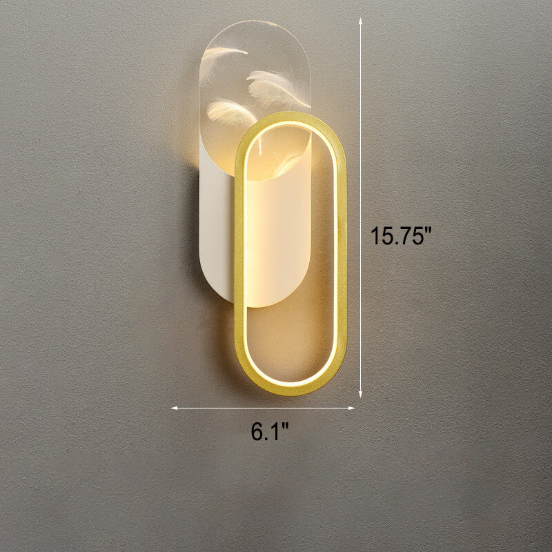 Leichte, luxuriöse Federeffekt-Acryl-Geometrische LED-Wandleuchte