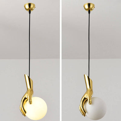 Modern Minimalist Creative All Copper Glass 1-Light Pendant Light
