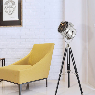 Industrial Simple Tripod Searchlight 1-Light Standing Floor Lamp