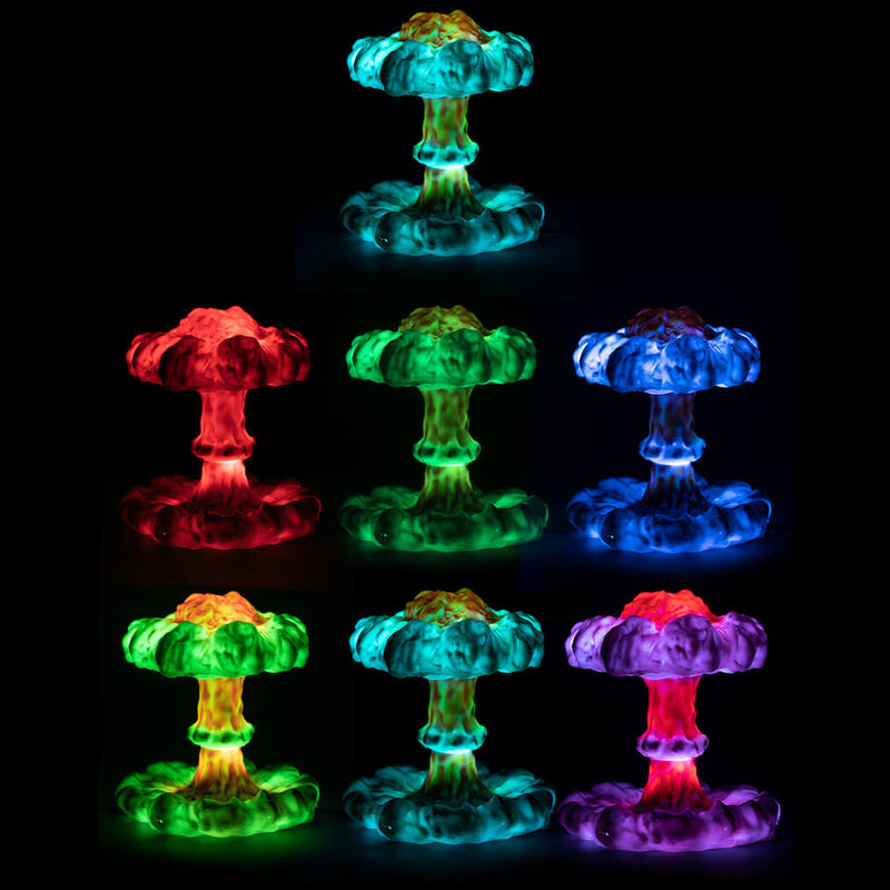 Creative Resin Nuclear Explosion Mushroom Cloud Design LED Night Light Table Lamp