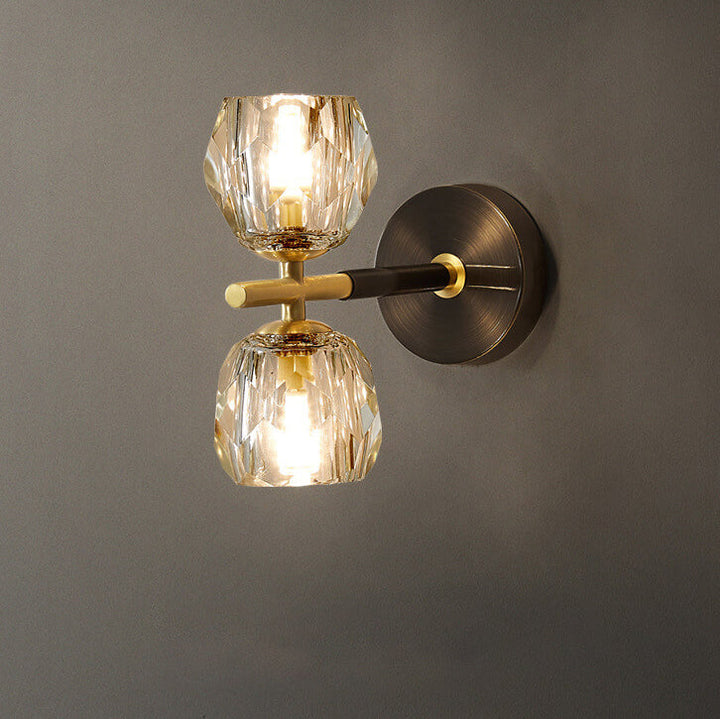 Toda la lámpara de aplique de pared de lujo de cristal de cobre de 1/2 luces 