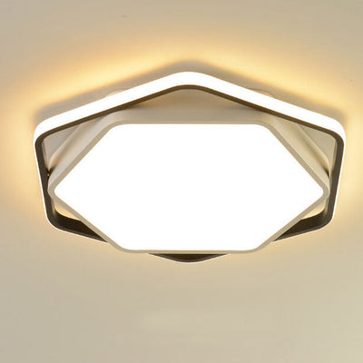 Modern Acrylic Creative Polygonal Geometric Design LED Flush Mount Light