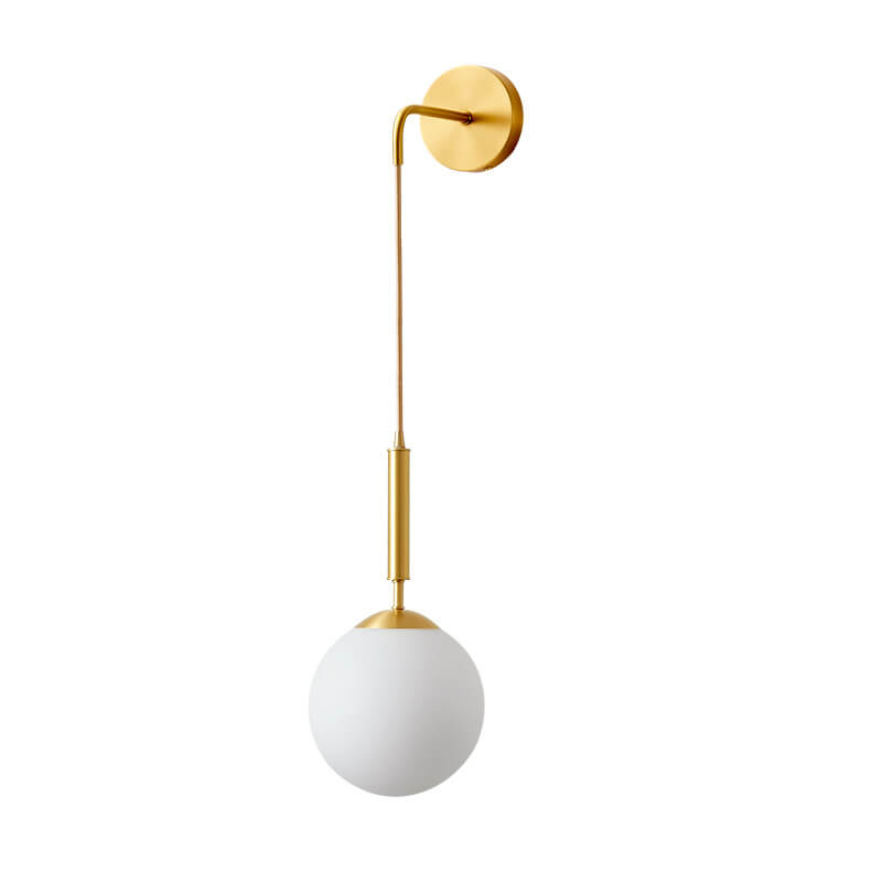 Nordischer minimalistischer runder Ball Kupfer Glas 1-Licht Wandleuchte 