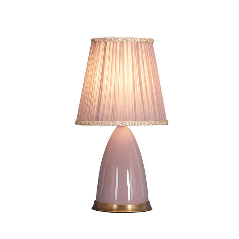 Lampe de table moderne et minimaliste à abat-jour conique en céramique à 1 lumière avec variateur tactile