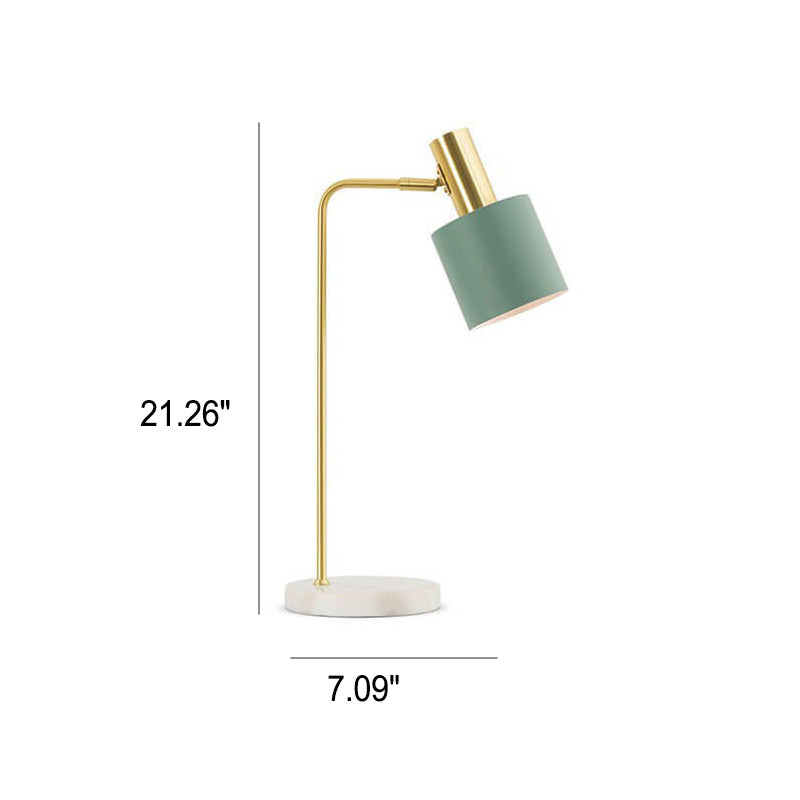 Lampe de Table Réglable à 1 Lumière en Marbre Cylindrique de Luxe Nordique 