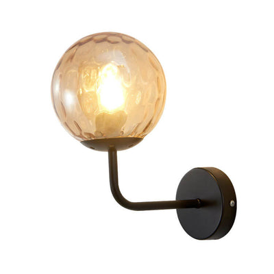 Modern Luxury Round Ball Iron Glass 1-Light Wall Sconce Lamp