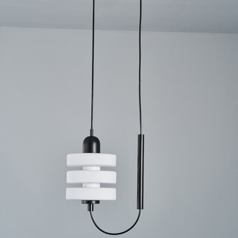 Japanischer minimalistischer runder Glasschirm LED Pendelleuchte 