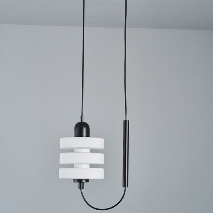 Japanischer minimalistischer runder Glasschirm LED Pendelleuchte 