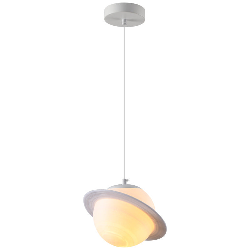 Nordic Creative Saturn Planet 1-Light Semi Flush Mount Ceiling Light