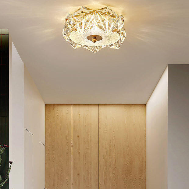 Nordic Modern Round Crystal Edge Design LED Flush Mount Light