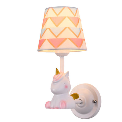 Cartoon Creative Fabric Resin 1-Light Wall Sconce Lamp