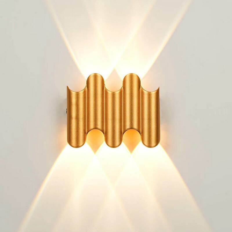 مصباح حائط مقاوم للماء LED بتصميم عمود منحني بسيط وإبداعي للاستخدام الخارجي 