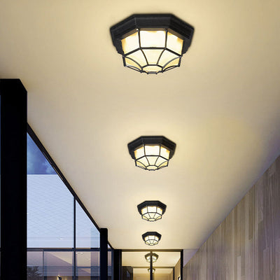 Plafonnier encastré à LED étanche en aluminium rond simple extérieur octogonal 