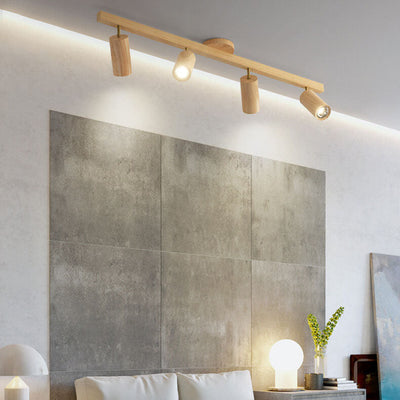 Simple Log Spotlight Track LED Semi-Flush Mount Ceiling Light