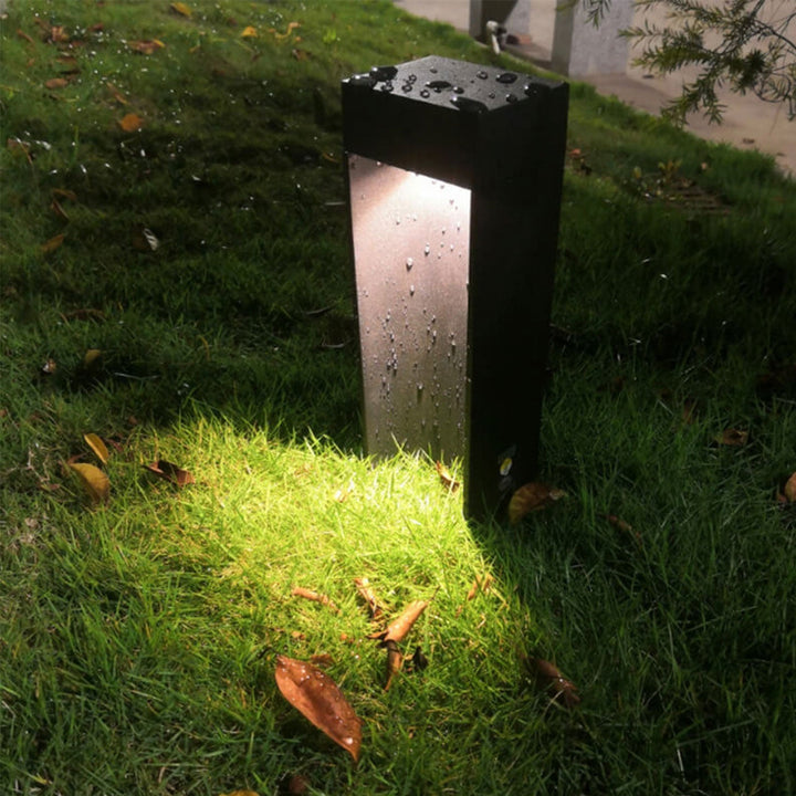 Einfache quadratische Rasenleuchte Aluminium LED Außen Gartenweg Lampe 