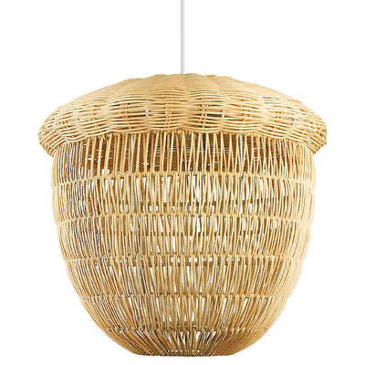 Japanese Rustic Rattan Weaving 1-Light Pendant Light