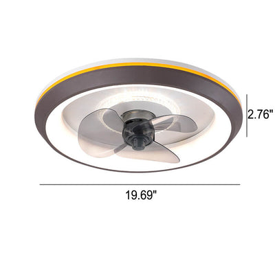 Moderne, minimalistische, runde LED-Deckenventilatorleuchte mit schwenkbarem Kopf und Inverter