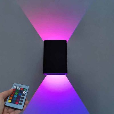 مصباح حائطي LED RGB من الألومنيوم المربع الحديث 