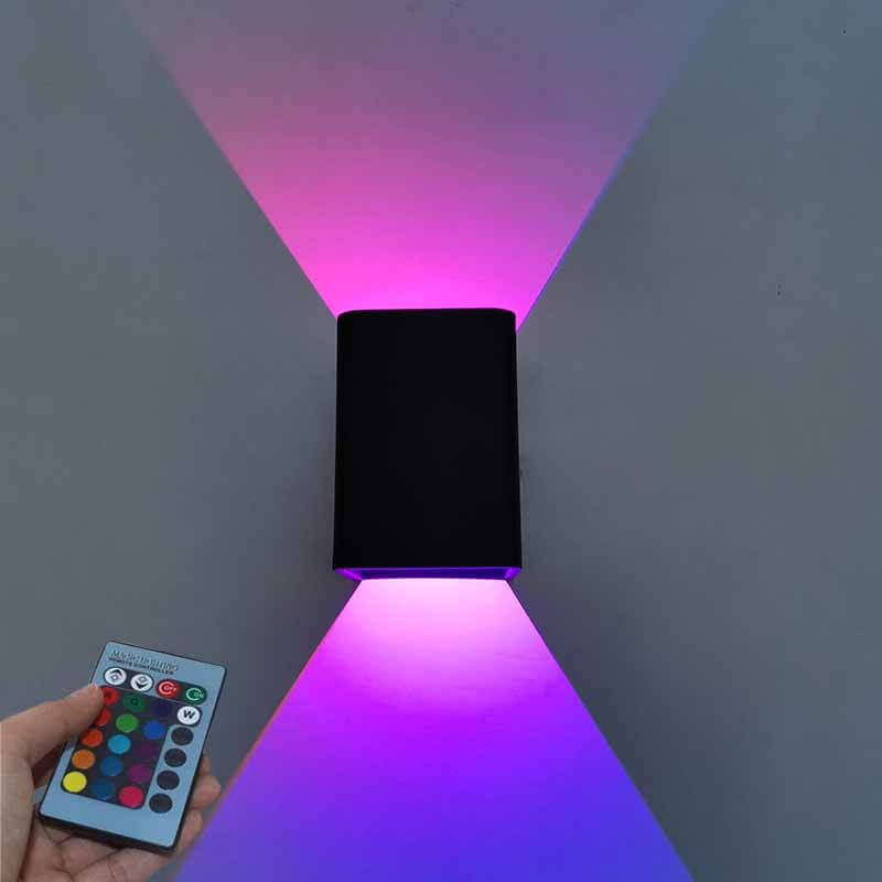 مصباح حائطي LED RGB من الألومنيوم المربع الحديث 
