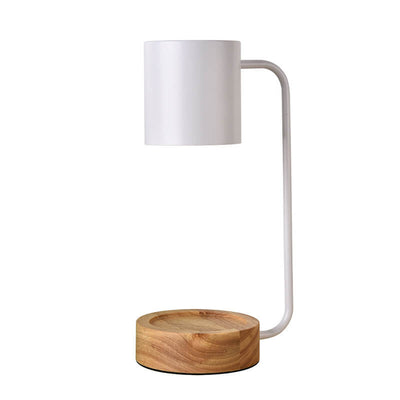 Lámpara de Mesa de Cera Derretida de 1 Luz con Regulación de Tiempo de Madera Minimalista Japonesa 