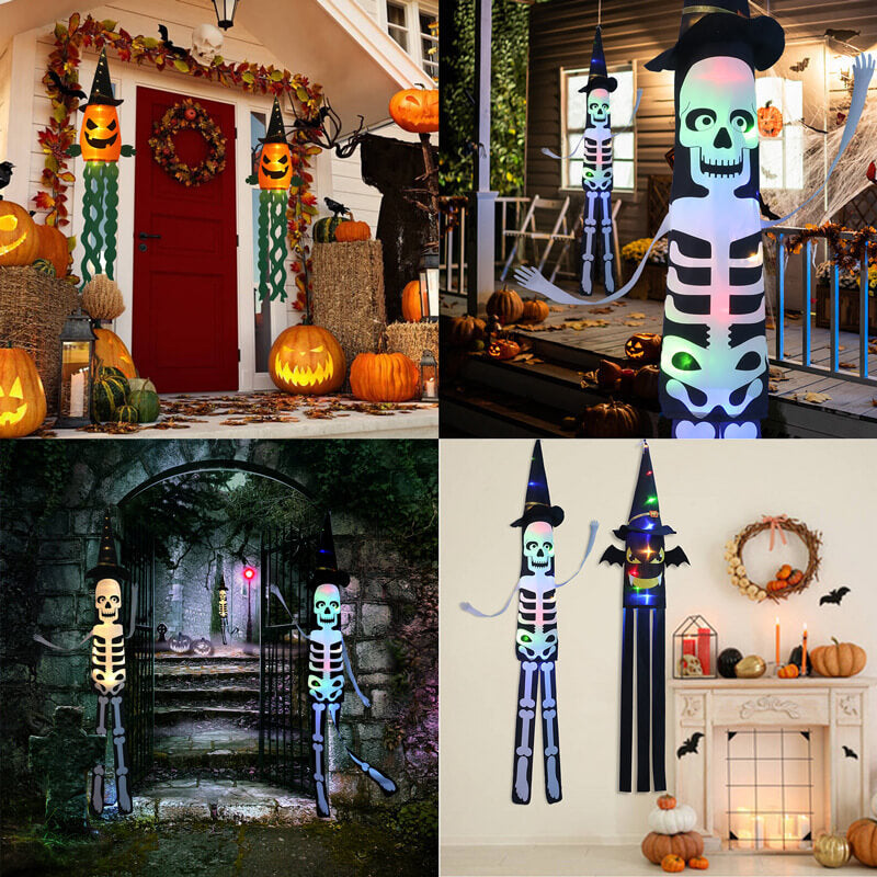 Guirlande lumineuse décorative pour Halloween, fantôme, chauve-souris, citrouille, squelette, fête, Patio 