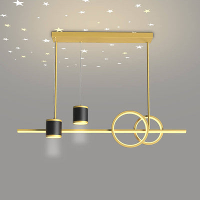 Kreativer LED-Kronleuchter mit geometrischem Kombinationsdesign aus nordischen Streifen 