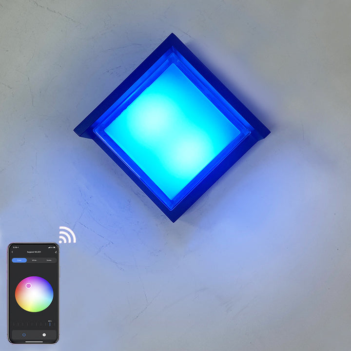 Lampe murale LED à gradation avec application en aluminium rhombique pour extérieur intelligente 