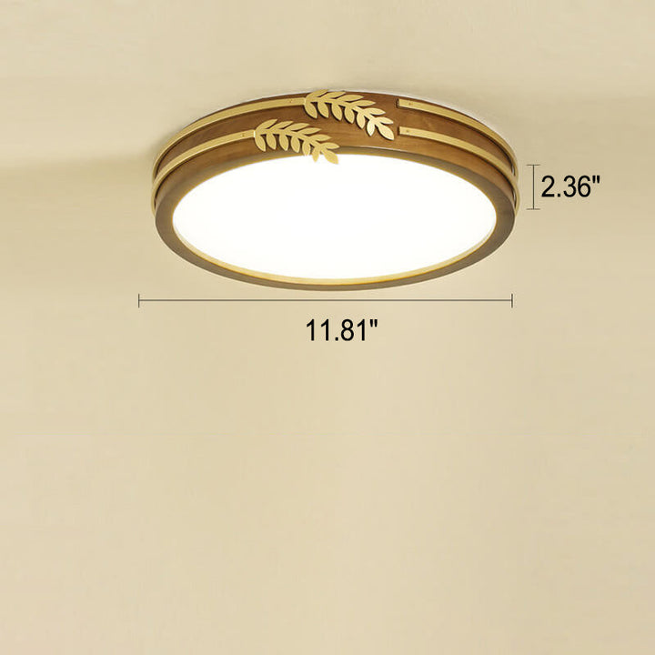 Nouveau Noyer chinois créatif doré blé oreille décoration Design LED encastré lumière 