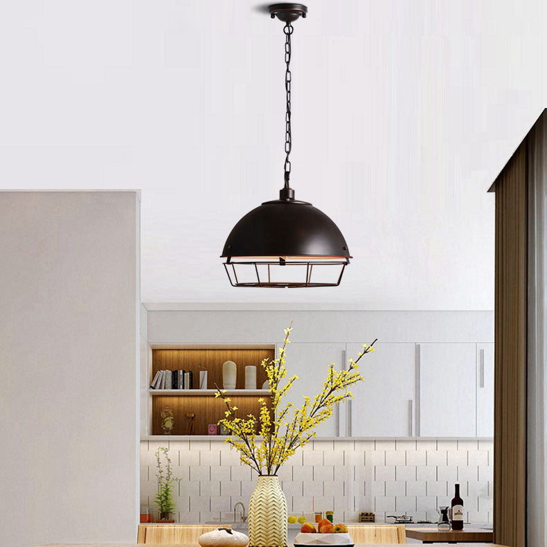 Industrial Vintage Pot Lid Mesh Iron 1-Light Pendant Light
