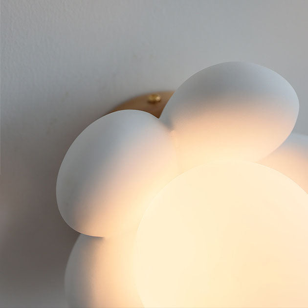Modern Creative Flowers Shape Glass Ceramic 1-Light Kids Wall Sconce Lamp