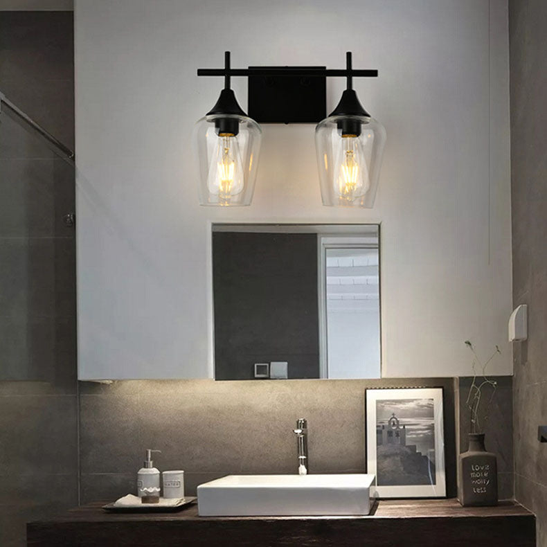 Lámpara de Aplique de Pared de 2/3 Luces de Hierro con Copa de Vino Industrial Simple 