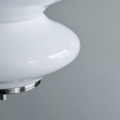 ضوء قلادة LED على شكل قرع من الزجاج الأبيض الحليبي العتيق المعاصر لغرفة النوم 