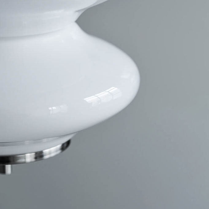 ضوء قلادة LED على شكل قرع من الزجاج الأبيض الحليبي العتيق المعاصر لغرفة النوم 