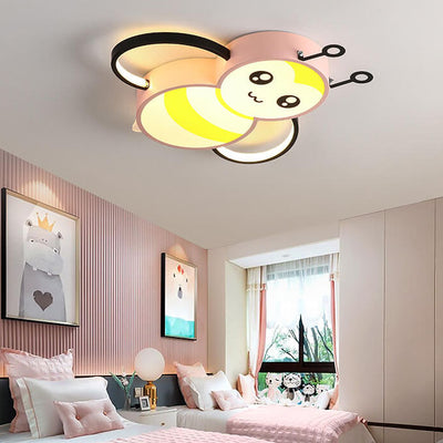 Cartoon Creative Bees Acrylic Iron LED Flush Mount Ceiling Light