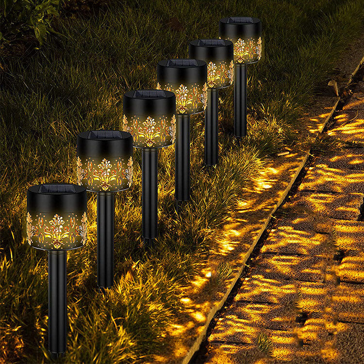 ضوء حديقة LED حديث برأس دائري يعمل بالطاقة الشمسية لإضاءة الأرض في الحديقة 