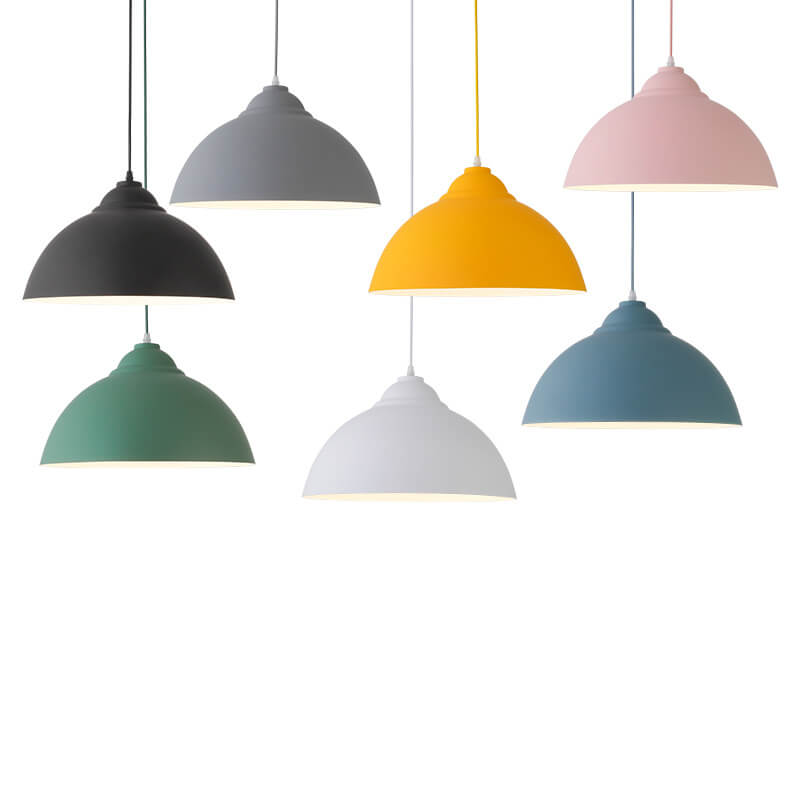 Modern Solid Color Macaron Iron Aluminum 1-Light Pendant Light