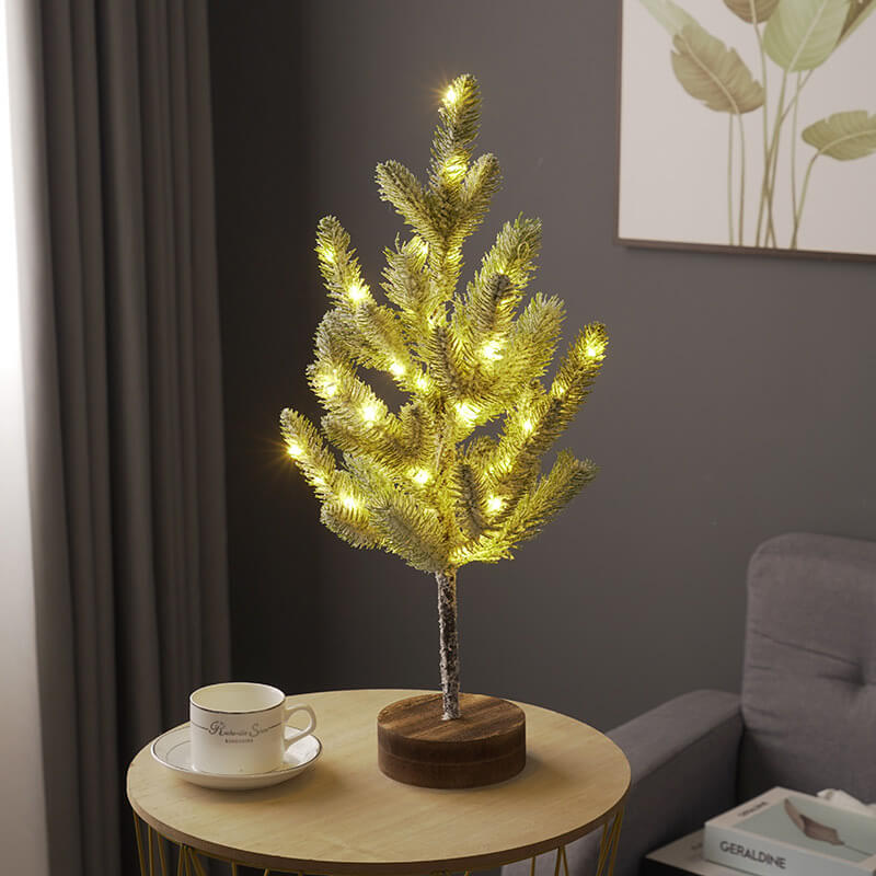 Christmas Decorative Cedar Needle Simulated Tree Light Battery Decorative Table Lamp