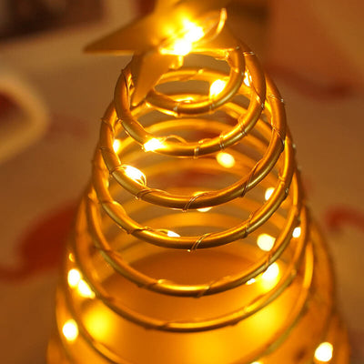 Lampe de table moderne créative en spirale étoilée de Noël décorative pour la nuit 