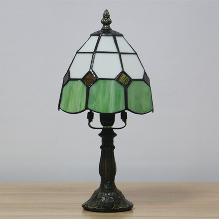 European Style Tiffany Cone Stained Glass 1-Light Table Lamp