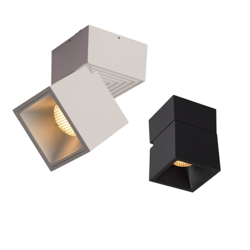 Luz LED montada al ras semi-plegable moderna en blanco y negro puro 