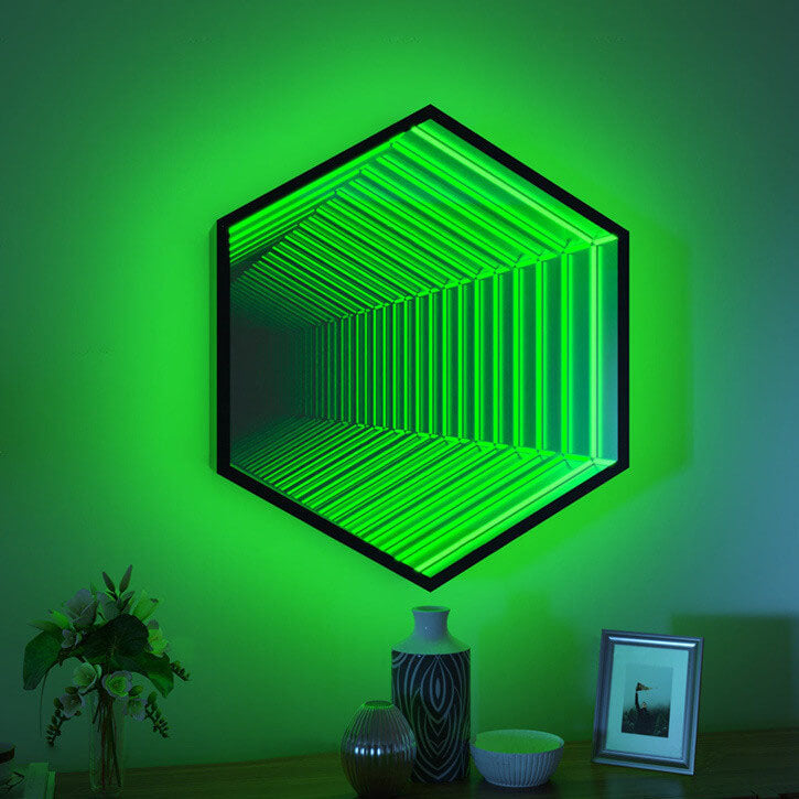 Lampe murale décorative créative à LED hexagonale/octogonale RVB 