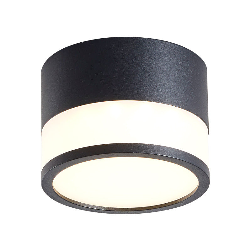 Modern Solid Color Cylinder Aluminum LED Flush Mount Light