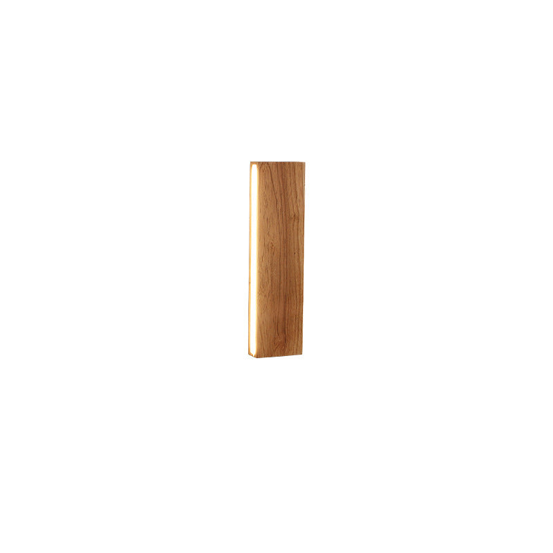Applique murale à bande LED en bois massif simple 