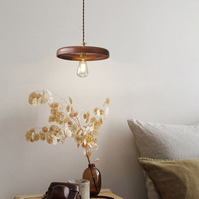 Lampe suspendue à 1 lumière en forme de bûche Wabi-sabi vintage japonaise 