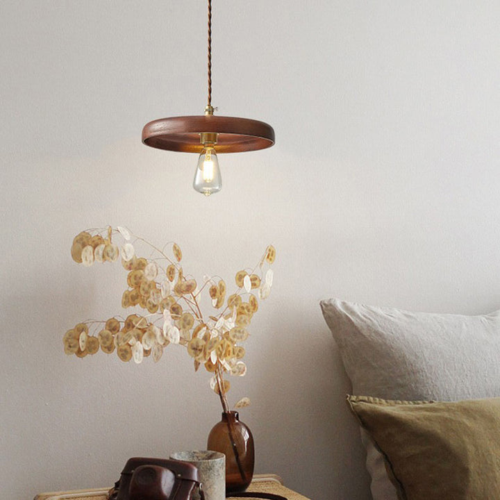 Lampe suspendue à 1 lumière en forme de bûche Wabi-sabi vintage japonaise 
